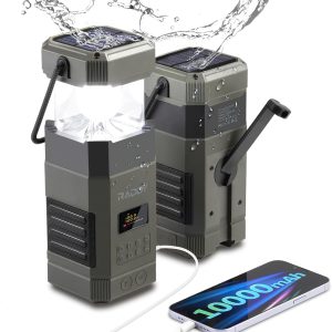 Raddy SL10 Emergency Radio with 10,000 mAh Battery, IPX6 Waterproof Hand Crank Solar Camping Lantern, Wireless Music Speaker, AM FM NOAA, Flashlight, SOS Alarm